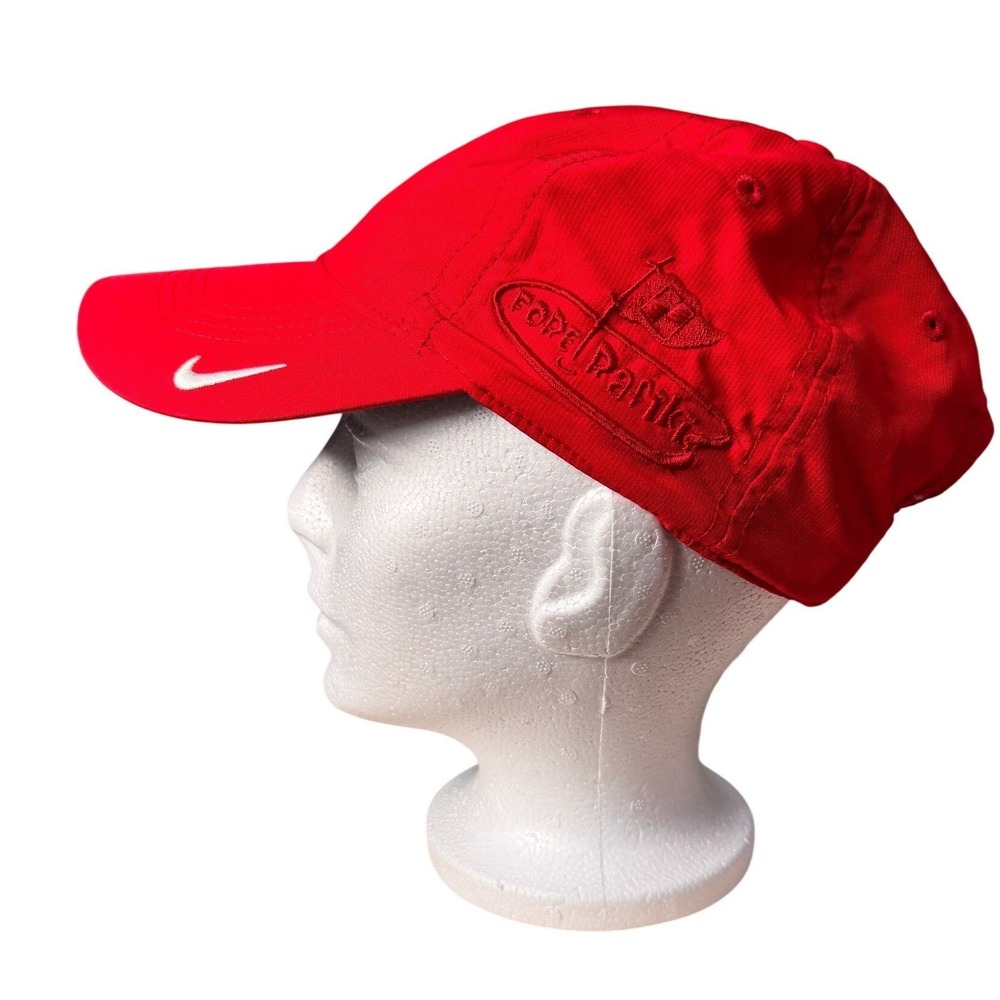 Nike Golf Hat Red Fore Rank Embroidered Swoosh Adjustable Baseball Cap One Size